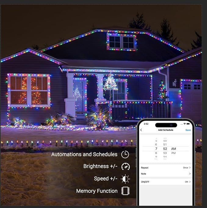Brizled (Not Connectable Smart C9 Christmas Lights, 39FT 60 LED WiFi Color Changing Christmas Xmas Lights App Control, RGB String Light Work with Alexa Google Home for Indoor Outdoor House Tree Decor