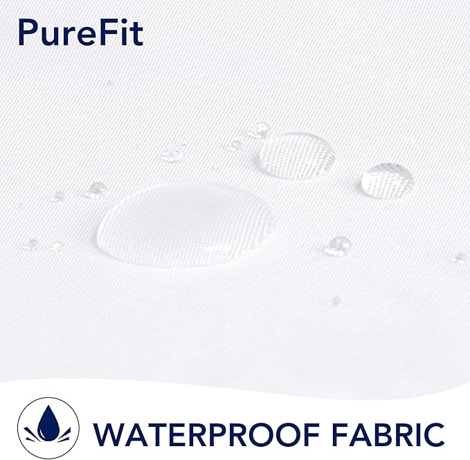 PureFit Outdoor Curtains for Patio Waterproof Weatherproof, UV Resistant Outside Curtains for Gazebo, Front Porch, Pergola, Sun Blocking Privacy Curtain, 52W x 120L inch, 1 Panel, White