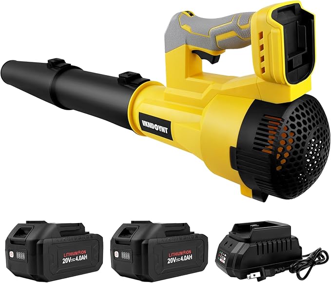 Leaf Blower Cordless, 6 Speed Levels Electric Leaf Blower with 2 x 4.0Ah Batteries and Charger, 580CFM & 160MPH, 4.3 lbs Lightweight, for Lawn Care, Yard, Garage, Blowing Leaves, Dust or Snow
