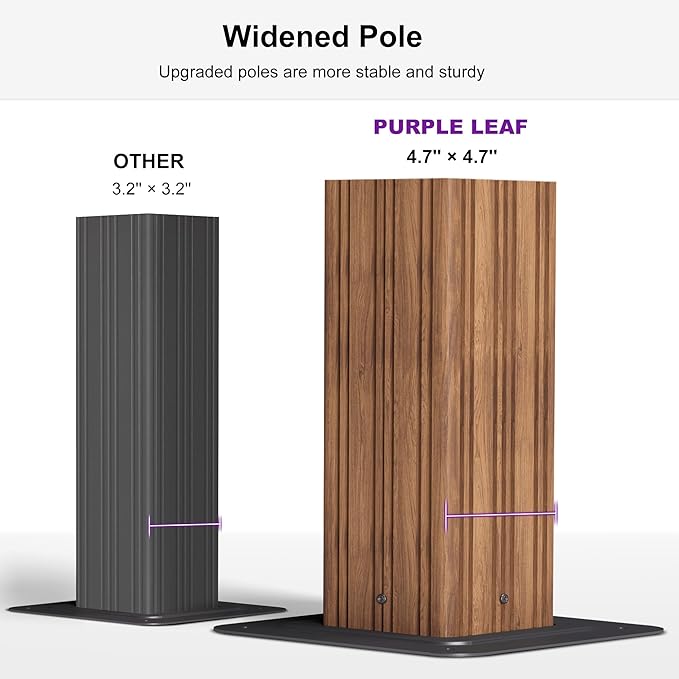 PURPLE LEAF 12' X 24' Outdoor Hardtop Gazebo for Patio Galvanized Steel Double Roof Permanent Canopy Teak Finish Coated Aluminum Frame Pavilion Gazebo with Netting and Khaki Curtains