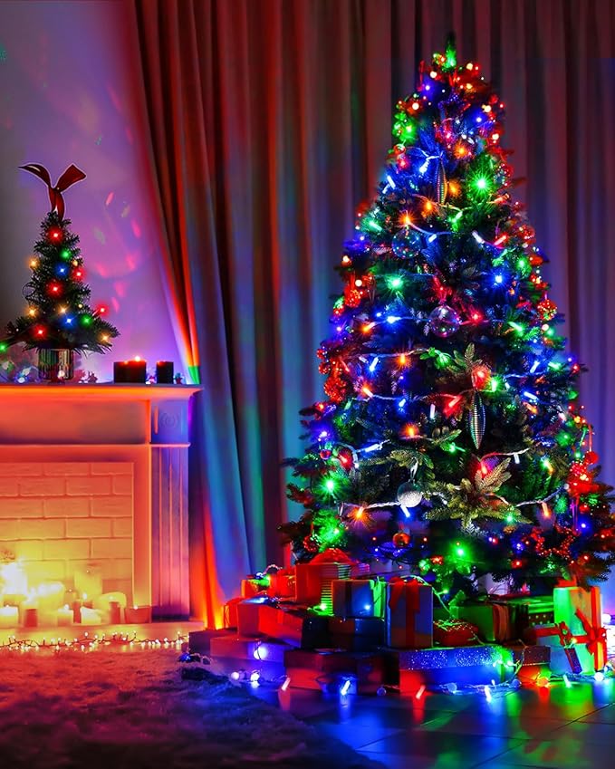 125 FT 380 LED Multicolor Christmas Lights, Extra Long Outdoor String Lights Waterproof, Timer & Memory, 8 Modes Dimmable Plug in Fairy for Classroom Decor Outside Tree Wedding Patry