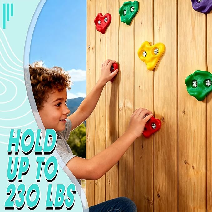 30 PCS Rock Climbing Holds for Kids,Adult Rock Wall Holds Large Climbing Rock Wall Grips for Indoor and Outdoor Playground Play Set with Hardware