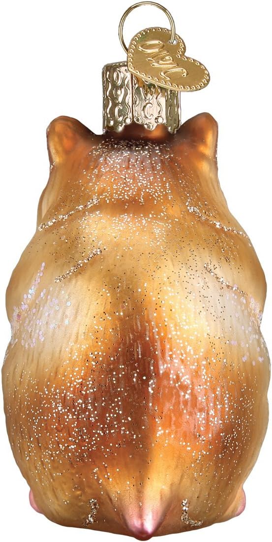 Old World Christmas Hamster Glass Blown Ornament for Christmas Tree, Handcrafted Holiday Decoration, Pet Collection