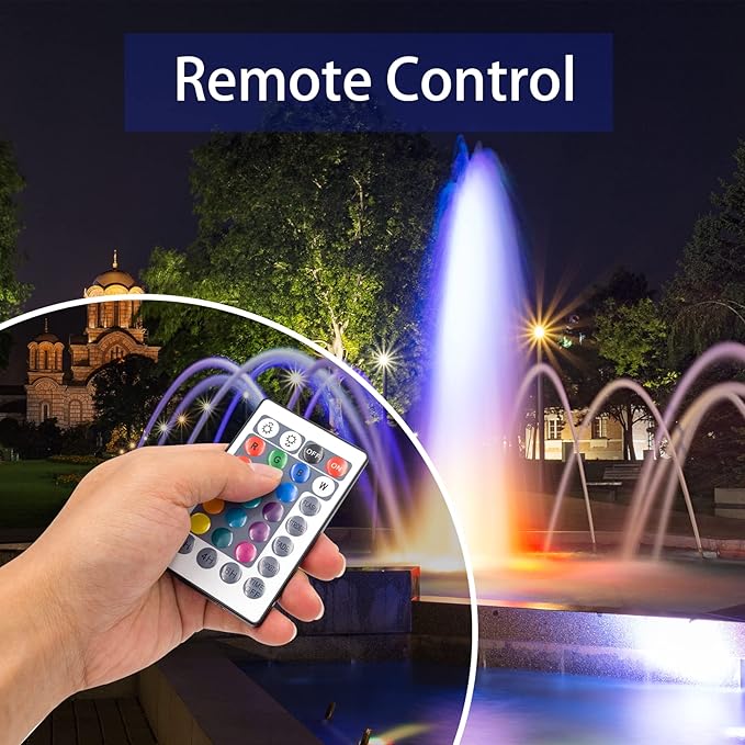 Colored Pond Lights with Timer, APP Control RGB Fountain Light IP68 Waterproof, Dimmable Outdoor Landscape Lights for Fish Tank Pond Fountain Garden (4 Lights)