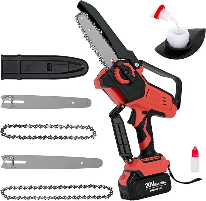 Mini Cordless Chainsaw for Milwaukee M18 Battery,6 Inch & 8 Inch Electric Battery Powered Brushless Chainsaw,400W Auto Oiler Hand Saw for Wood Cutting Tree Trimming(Only Tool)
