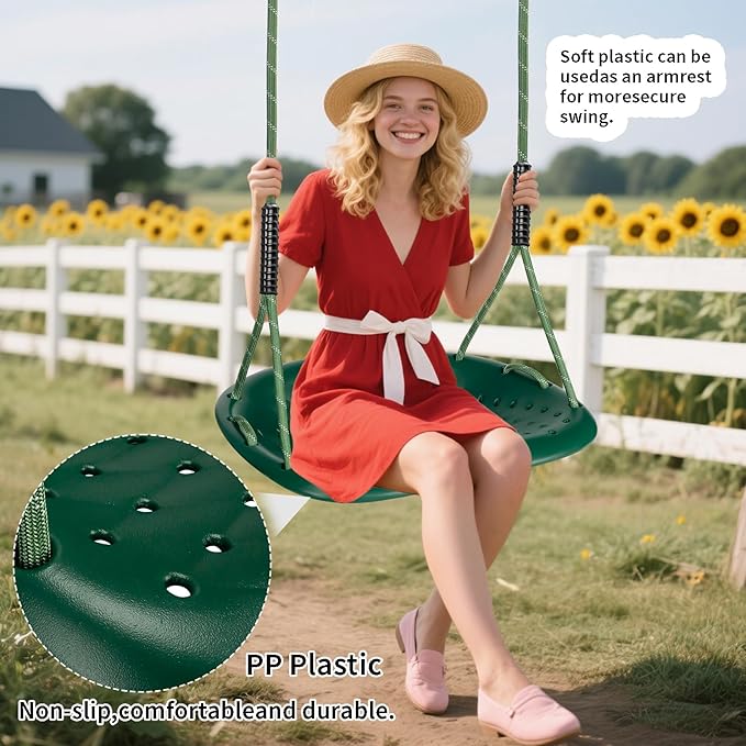 Heavy Duty Swing Seat, 550LBS Capacity Outdoor Swing Seat for Adults & Kids£¬Green