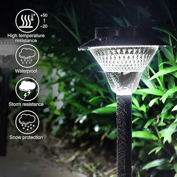 Solar Pathway Lights Outdoor, 2 Pack Upgraded Solar Outdoor Lights Super Bright Up to 12 Hrs, IP65 Waterproof Solar Garden Lights Outdoor Solar Lights for Yard Landscape Path Walkway