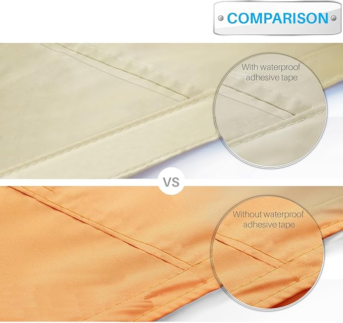 Patio Paradise 24' x 24' Sun Shade Sail Waterproof Beige Rectangle Shade Canopy UV Block Tarp Cloth Outdoor Patio Cover for Garden Backyard Deck Awning