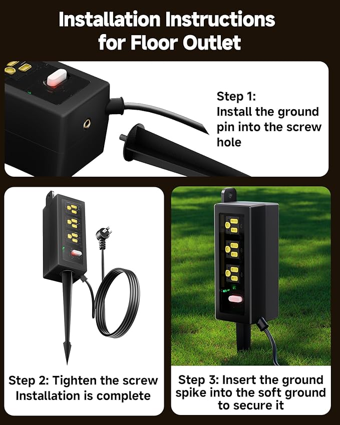 IP66 Outdoor Power Strip Waterproof,Heavy Duty Surge Protector, 25 FT Extension Cord, All-Weatherproof,6AC, Suitable for Outdoor, Work Room, Patio Gardens, Pool Parties,Black