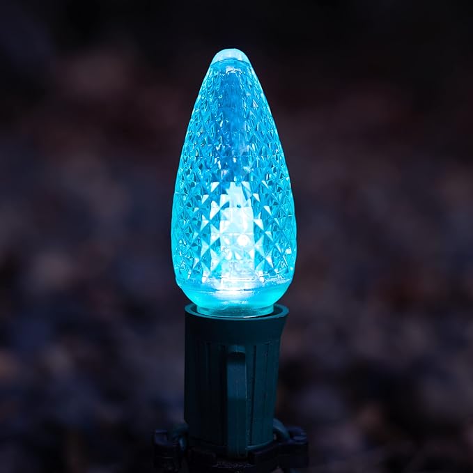 HLO Lighting Set of 500 Pink C9 Faceted LED Christmas Light Bulbs for Indoor & Outdoor Use | Durable Replacement Bulbs