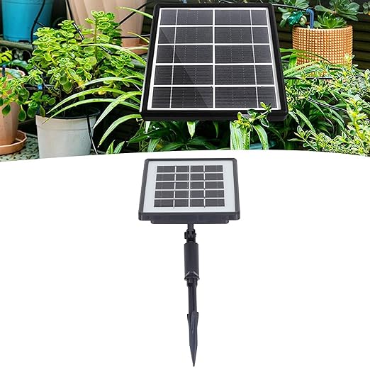 Solar Powered Automatic Drip Irrigation Kit with 15 Drippers - IP67 Irrigation System with Programmable Controller and Anti Backflow Siphon Pump for Garden and Landscape Use