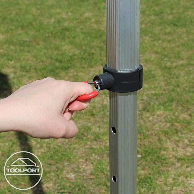 TOOLPORT 10x15 ft PES 800 Pop up canopy PROFESSIONAL Aluminium 1.6 in., Red