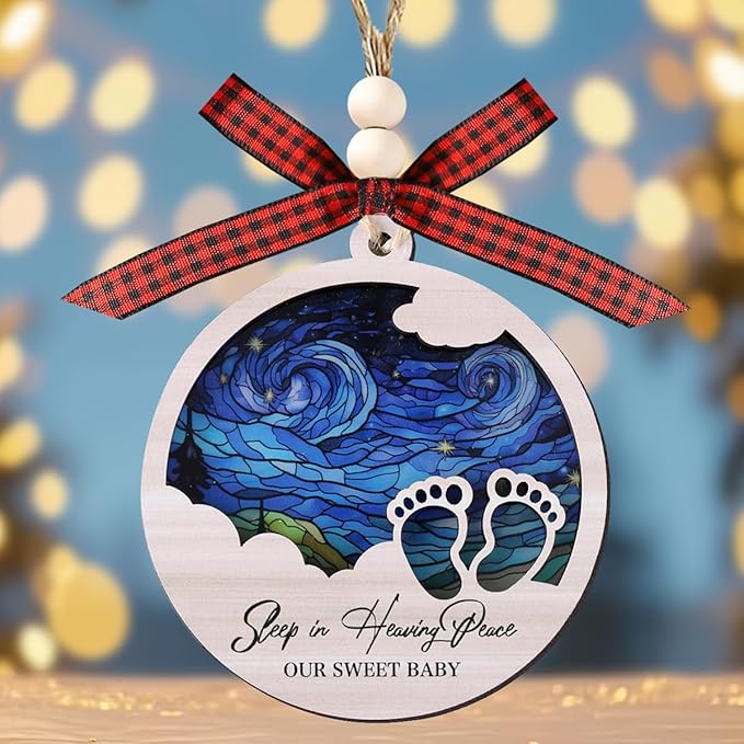 Tesuivra Baby Memorial Gift - Infant Loss Ornament for Christmas Tree, Miscarriage & Stillborn Sympathy Gifts for Mom and Dad - Angel Memorial Decoration for Bereaved Parents