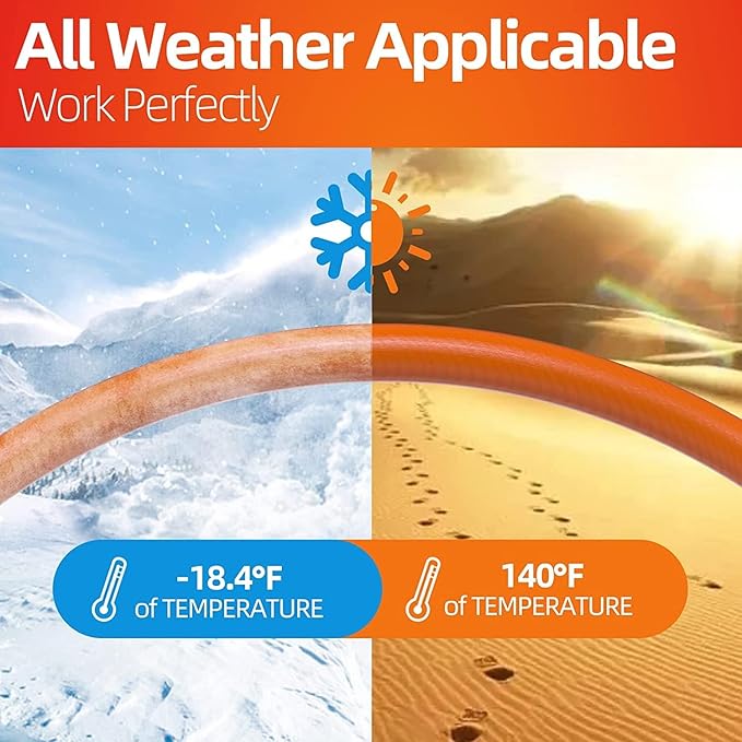 SPECILITE Garden Water Hose 25 ft x 3/4 in Heavy Duty, Flexible and Lightweight, Burst 600 psi, Kink-less Hybrid Rubber Pipe for Backyard, 3/4'' Brass Fittings, Orange
