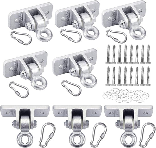 BETOOLL Swing Hangers Heavy Duty Wooden Swing Set Accessories with Screws and Locking Snap Hooks 10000 lb Capacity Set of 8