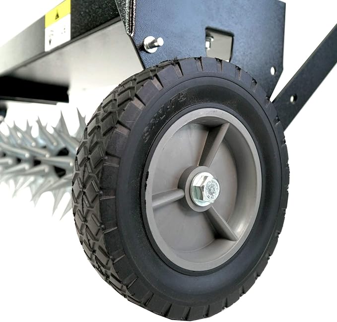 Brinly SAT2-40BH-P Tow Behind Spike Aerator with Transport Wheels, 40 - Carbon