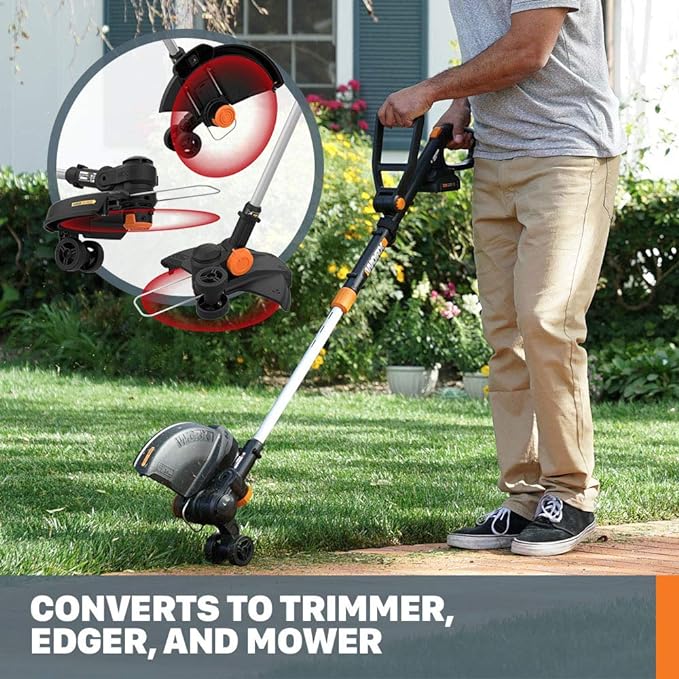 Worx GT Revolution 20V 12 String Trimmer Grass Trimmer/Edger/Mini-Mower, WG170.2