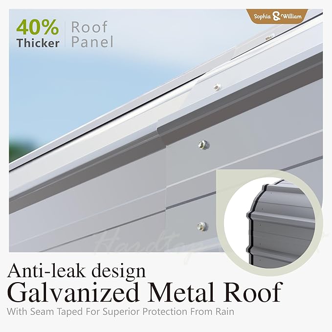 Sophia & William Carport Car Port Metal Canopy 10x15 ft Heavy Duty for Snow, Portable Garage Kit Shed Tent Shelter Metal Frame All Weather Outdoor for Boat with Anti-Leak Seam Taped, Dark Grey