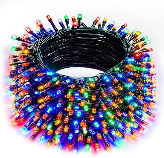 Christmas String Lights Outdoor, 196 FT 600 LED String Lights with 8 Lighting Modes Timer, Waterproof Christmas Decorations for Party Yard Garden Tree Wedding Holiday, Multi-Colored
