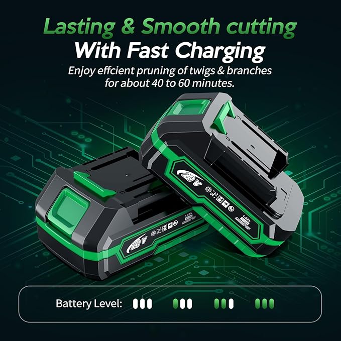 Mini Chainsaw 6 Inch Portable Electric Chainsaw Cordless with 2 Batteries and a Carrying Case, Handheld for Tree Branches, Courtyard, Household and Garden, Gifts for Men Dad Husband Women