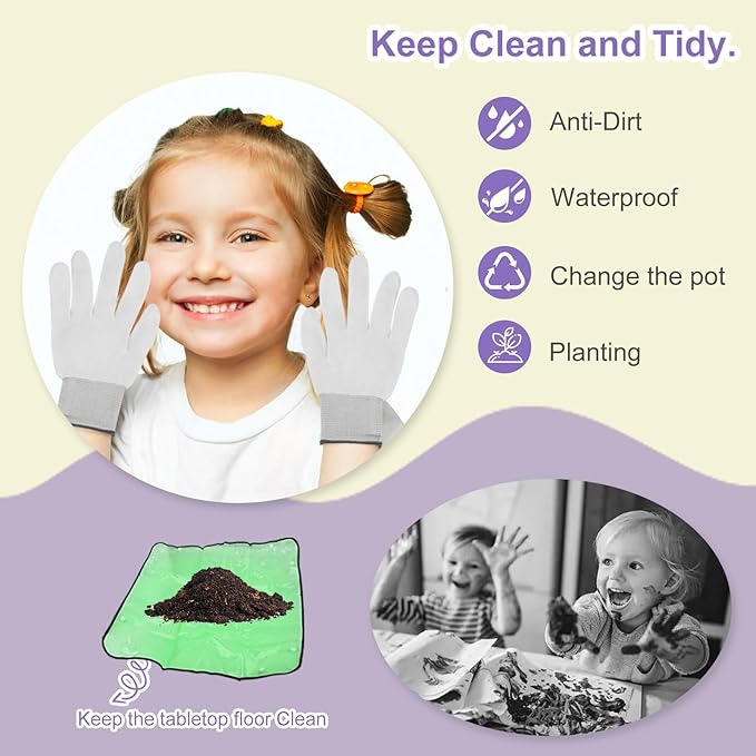 QSQSRUCH 6 Set Painting & Plant Flower Garden Kit, Arts and Crafts Kits for Kids Ages 4-8,Girls Gifts 8-10, Garden Set for Kids 8-12,Girls Toys Age 6-8, Gift for 4 5 6 7 8 9 10+ Year Old Girl