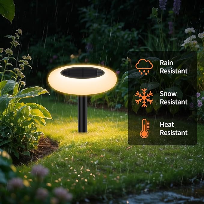 intelamp Colorful Solar Lights for Outside, 2 Pack Solar Pathway Lights Outdoor Waterproof, Color Chaning Lighting for Garden, Yard, Patio Decor Landscape Lighting, Solar Power Colorful Garden Light