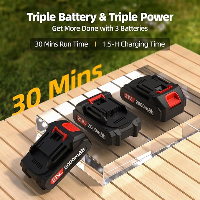 VASG Leaf Blower Cordless ? Lightweight Handheld Electric Leaf Blower with Variable Speed, 21V 3¡¿2.0Ah Batteries & Fast Charger for Effortless Lawn, Yard, Garden, Patio, Driveway & Leaf Cleanup