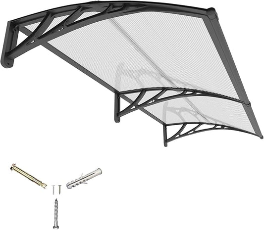 Awning for Outside, 40x80 UV-Resistant Rain and Snow-Proof House Overhang Canopy, Polycarbonate Door Awnings Exterior for Outdoor Patio, Porch, Deck, Window