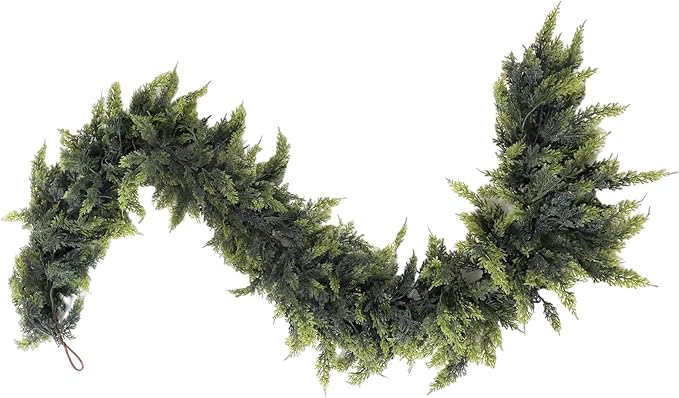 Norfolk Pine Christmas Garland - Real Touch Pine Garland, Green Artificial Greenery Garland for Holiday, Fireplace, Mantle, Window, Stairs, Indoor, Outdoor Décor (180cm - Encrypted B)