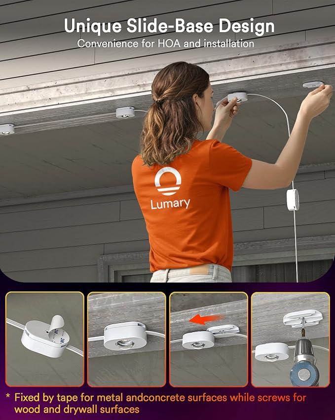 Lumary Permanent Outdoor Lights 2 with Remote, 200ft with 120 RGBAICW LEDs 7200lm for Daily & Accent Lighting, 110+ Scene Modes for Christmas Decor, IP67 Waterproof, Work with Alexa, Google, White