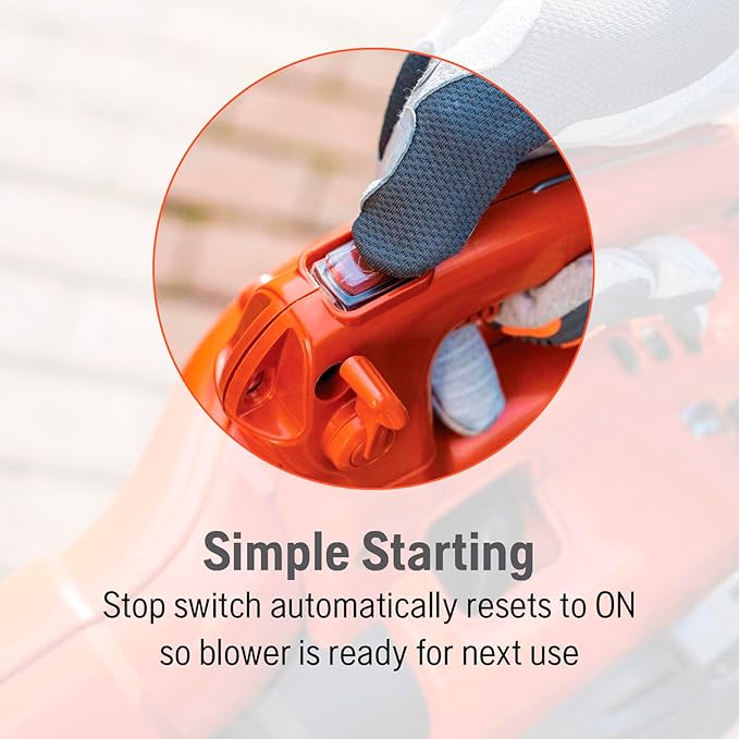 Husqvarna 125B Gas Leaf Blower, 28-cc 1.1-HP 2-Cycle Handheld Leaf Blower, 470-CFM, 170-MPH, 12.5-N Powerful Clearing Performance and Ergonomic Design, Gifts for dad