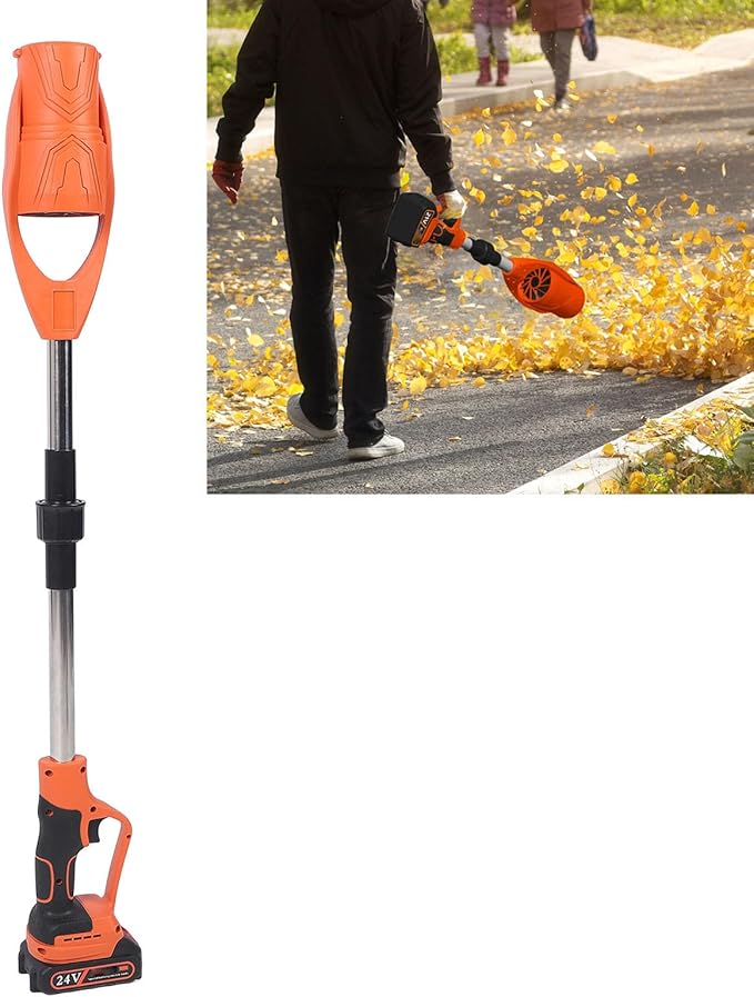 Cordless Electric Leaf Blower ABS Battery Powered Foldable Handheld Leaf Blower with 1500mAh Battery and Charger for Lawn Patio Orange