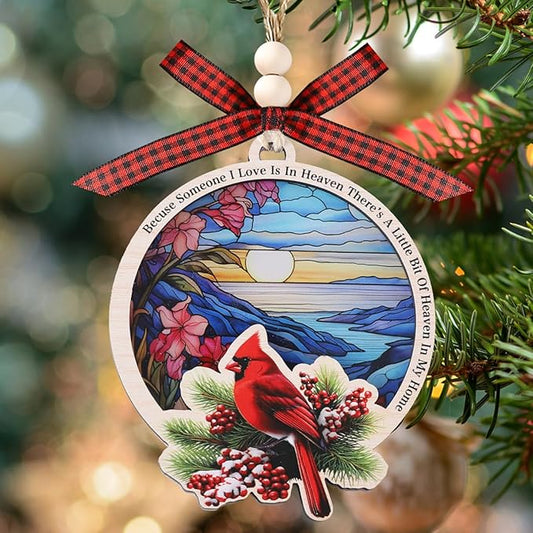 Tesuivra Cardinal Christmas Ornaments for Christmas Tree Decor - Red Cardinal Keepsake Decorative Hanging Ornament - Memorial Gifts for Loss of Loved One