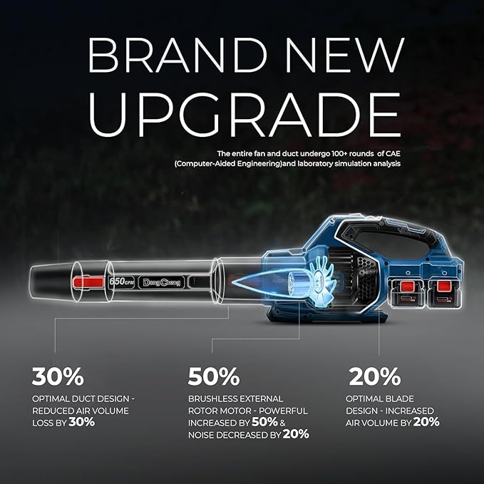 (Battery & Charger Not Included) Dong Cheng 650 CFM Brushless Cordless Leaf Blower, 40V Battery Powered Blower, High-Efficiency Blower for Sidewalks, Driveways, Town Care, Blowing Leaves and Snow