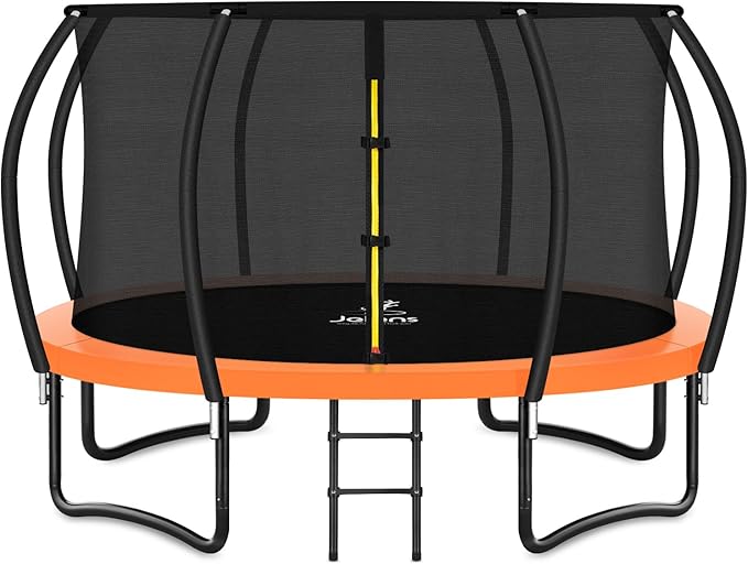 Trampoline 8FT 10FT 12FT 14FT 15FT 16FT, Recreational Trampolines with Enclosure Net and Ladder, Outdoor Anti-Rust Trampolines for Kids and Adults, ASTM Approved