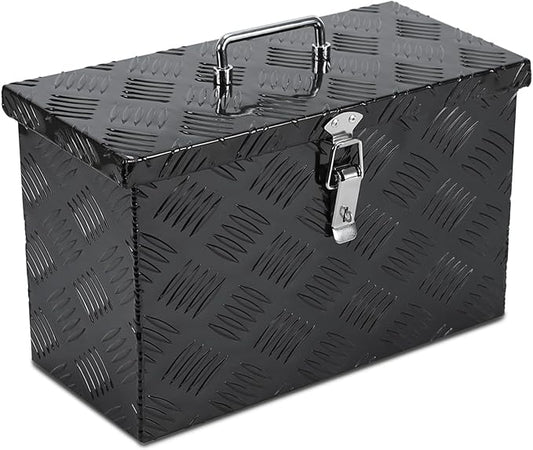 16 Inch Aluminum Tool Box, Truck Bed Storage Tool Organizer with Top Handle for Truck Trailer Pickup RV 16X7.5X10 Black