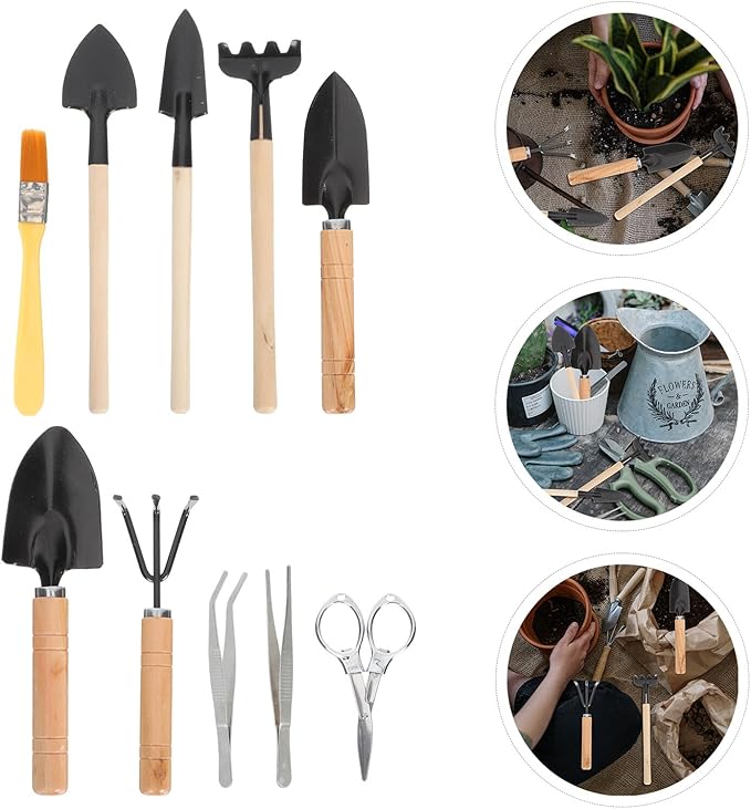 10 Pcs Mini Succulent Planting Tools and Gardening Kit for Transplanting and Caring Bonsai Flowers Compact Plant Growing Tools for Indoor Outdoor Use