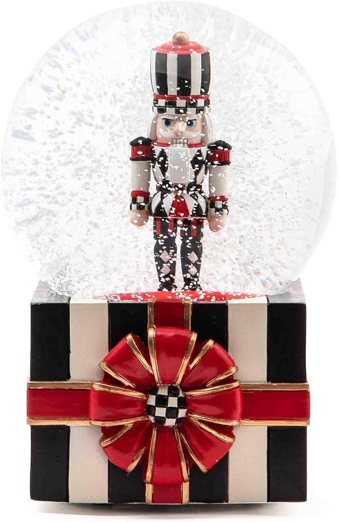 MACKENZIE-CHILDS Snow Globe, Musical Christmas Decor for Living Room, Nutcracker Gift