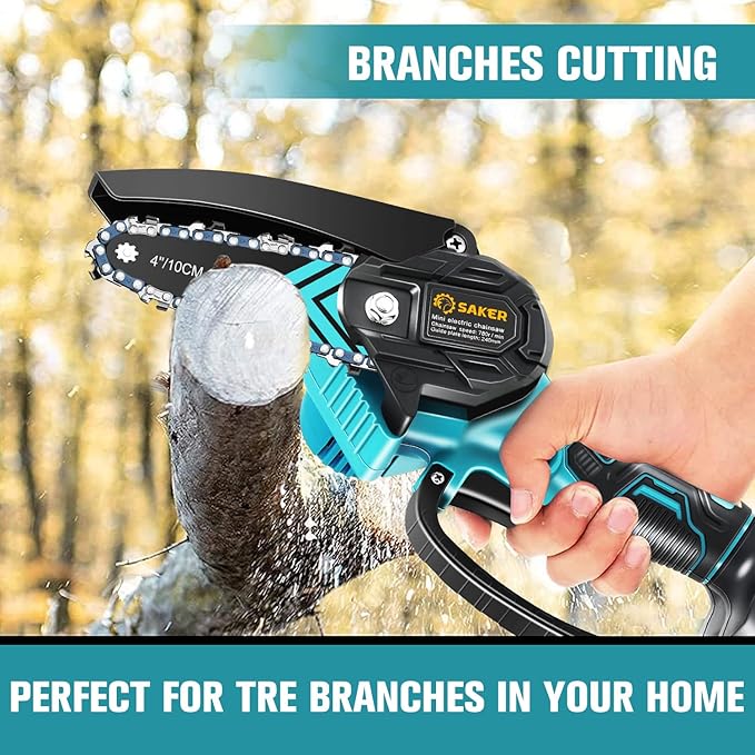 Saker Mini Chainsaw,Portable Electric Chainsaws Cordless,Small Handheld Chain Saw Pruning Shears Chain Saws for Tree Branches,Valentine's Day Gifts for for Men Husband Women,Courtyard and Garden
