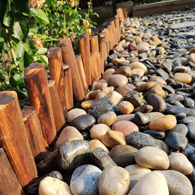 20lbs Pebbles for Indoor Plants, 1-2 Inch Mixed Color High Polished River Rocks Outdoor Decorative Stones Vase Filler Fish Tank Aquariums Landscaping Garden Outdoor and Indoor DIY