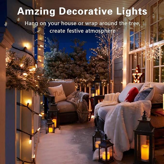 Clear Christmas String Lights 50 Count 13Feet Incandescent Bulb Mini Liahts for Indoor Xmas Tree Garland BirthdayWedding Party Festival Decoration, Green Wire