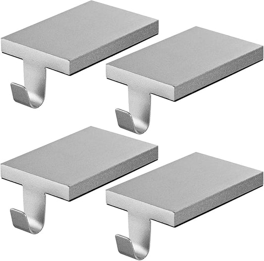 4 Pcs Christmas Stocking Holders Hanging Hooks Heavy Duty Mantel Stocking Holder Bases Weighted Metal Stocking Hangers for Shelf Fireplace Stair Xmas Party Decor (4, Silver)