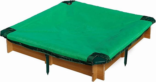 Gorilla Playsets 02-3018 Interlocking Sandbox with Cover, Wood, Square, 45.5"" W x 45.5"" D x 8"" H, Brown