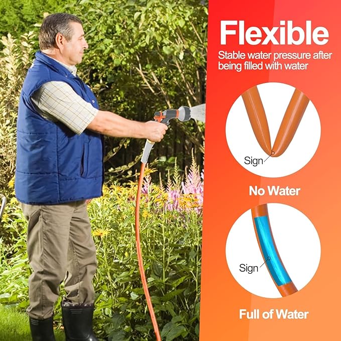 SPECILITE Garden Water Hose 20 ft x 5/8 in with Female to Female Connector, Small Leader Hose for Hose Reel, Heavy Duty, Flexible & Lightweight, Water Pipe, Outdoor Water Hose Extension Adapter