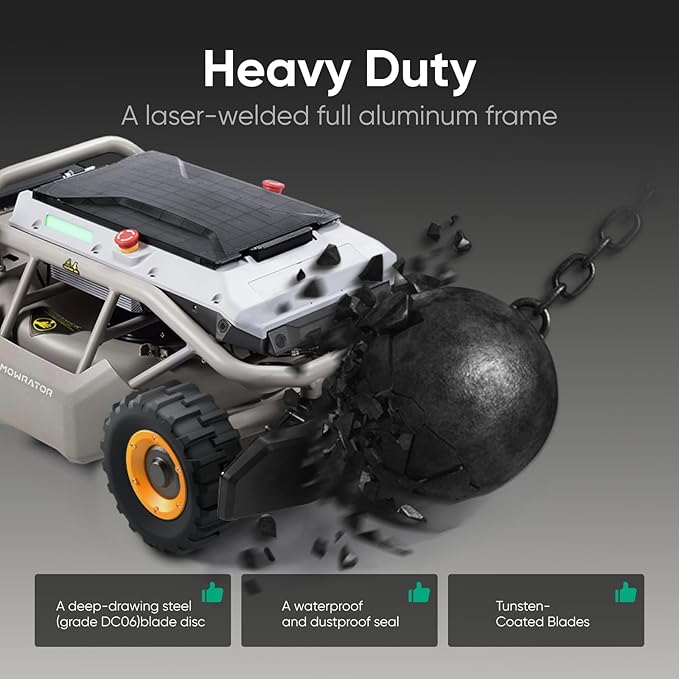 Remote Control Lawn Mower S1 4WD 56V18Ah 85° Slope(Wide Wheels Version), Multi-Functions RC Lawn Mower with 1.5-4.3 Inch Cutting Height 21 Inch Real Blade with Mowing 1.12 Acres