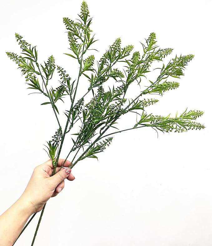 CATTREE Fake Plants Lavender Plastic Flowers Tall 31 Inch, Artificial Plant Faux Flower Bundle Indoor Decor Outdoor Wedding Bouquet Kitchen Table Centerpieces Arrangements Christmas Decorations 2 Pack