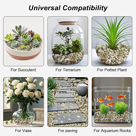 Landscaping Pebbles River Rocks Decorative Ornamental Pebbles Garden Landscaping Stones Gravel Filler for Home Decoration Flower Bed Fish Tank Plants Vases Succulents (1, Green, 5 Pounds)