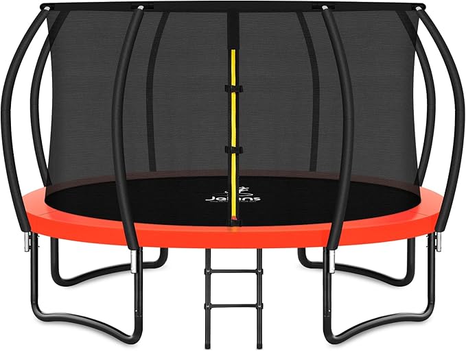 Trampoline 8FT 10FT 12FT 14FT 15FT 16FT, Recreational Trampolines with Enclosure Net and Ladder, Outdoor Anti-Rust Trampolines for Kids and Adults, ASTM Approved