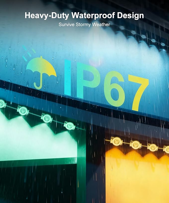 200Ft Permanent Outdoor Lights for House, RGB Halloween House Light Outdoor with Remote APP Control,IP67 Waterproof for Outside Decorations，Eaves Lights for Christmas, Holiday, Party, Daily