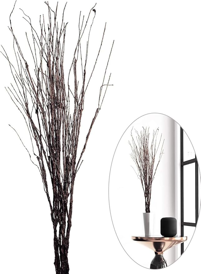 10 PCS Artificial Twigs Curly Willow Branches, 30.7 Inches Lifelike Bendable Artificial Branch Flower Dried Stems for Home Decoration